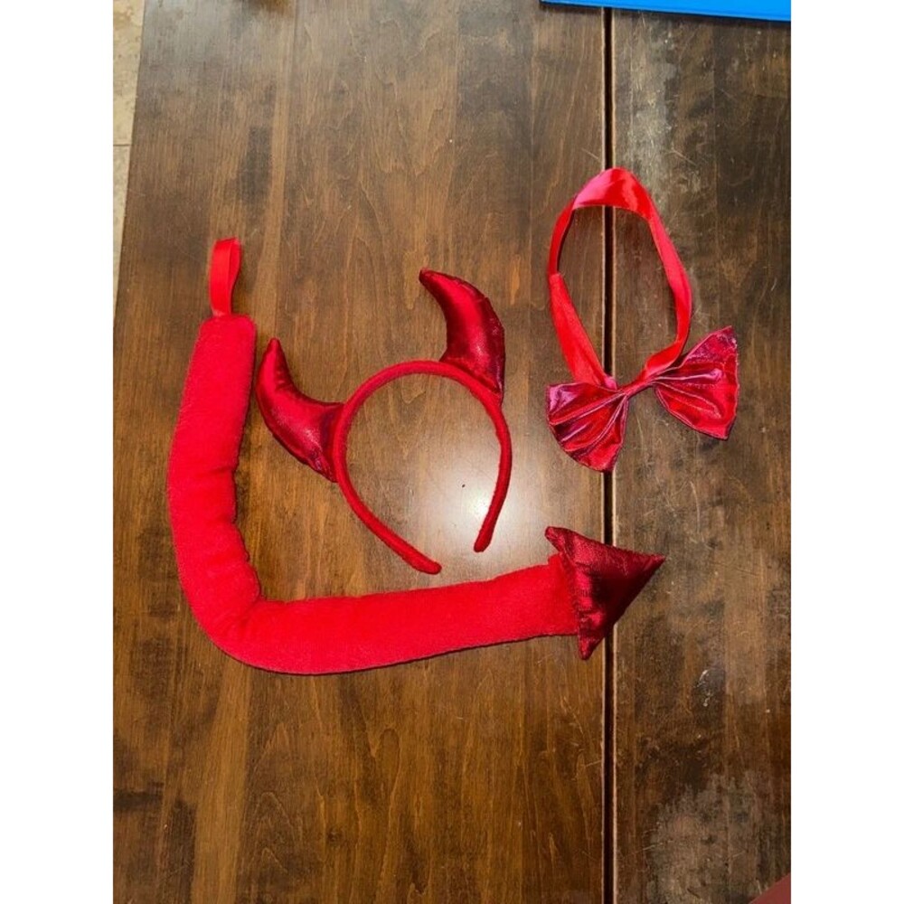 Red Devil Horns headband tail and bow tie